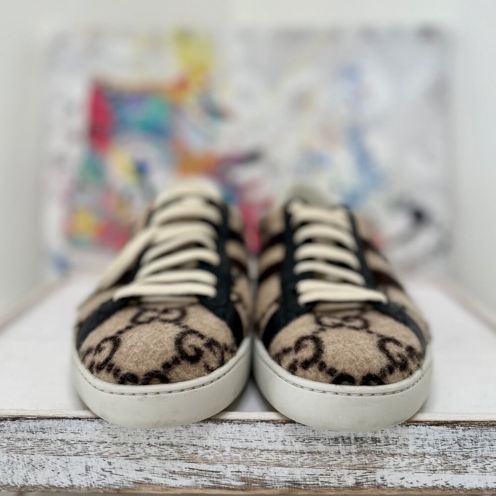 Gucci GG Wool Low-Top Sneakers Men - Picture 2 of 7